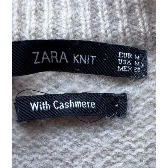 Zara Kids Knit Sweater Mock Neck 3/4 Sleeve With Cashmere Size M - Picture 5 of 8